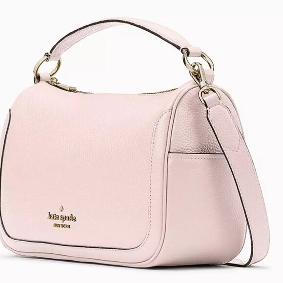 NWT KATE SPADE NEW YORK Crossbody Smoosh 2way Chalk Pink Shoulder Bag Leather - Picture 4 of 11